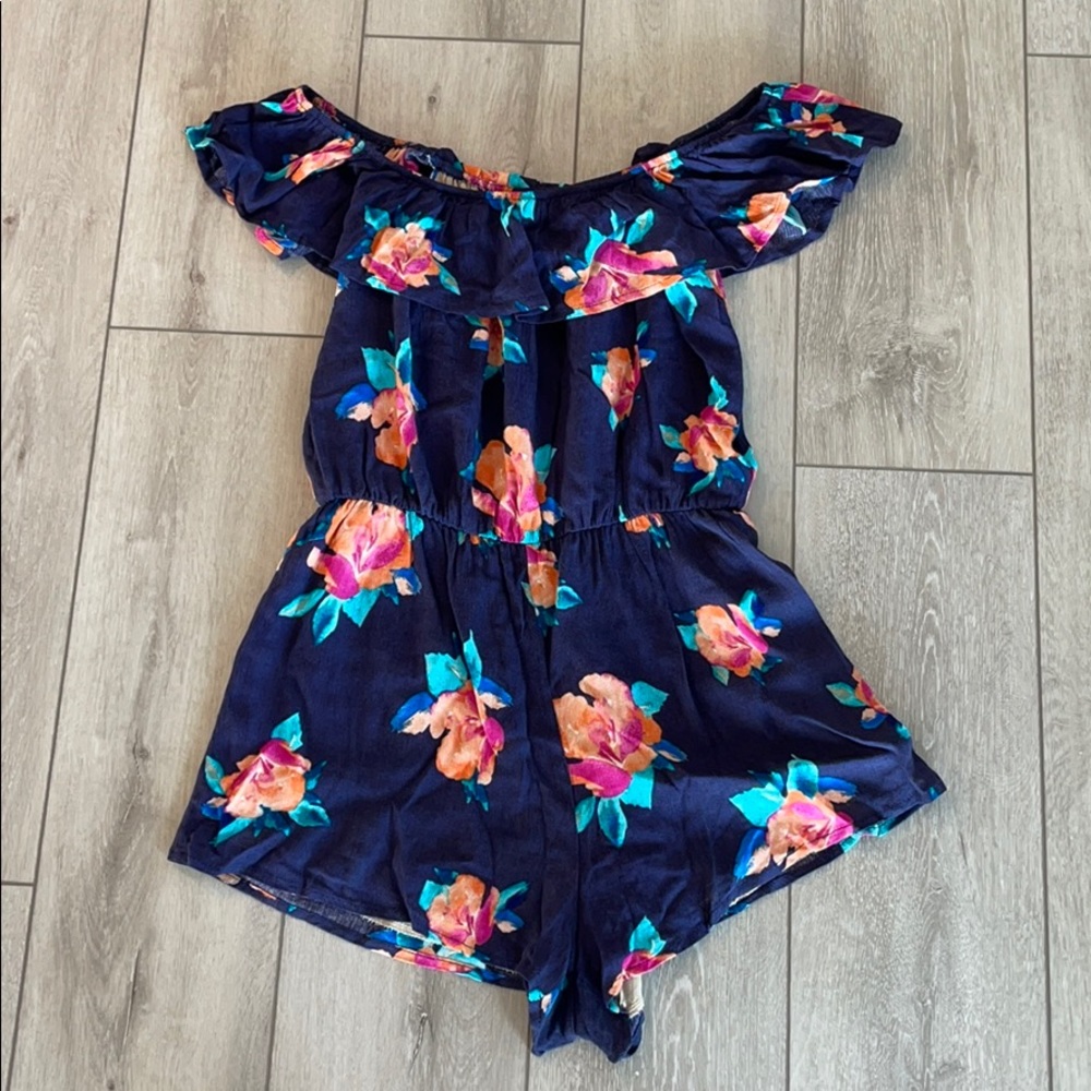 🛍 Honey Belle Floral Off Shoulder Romper